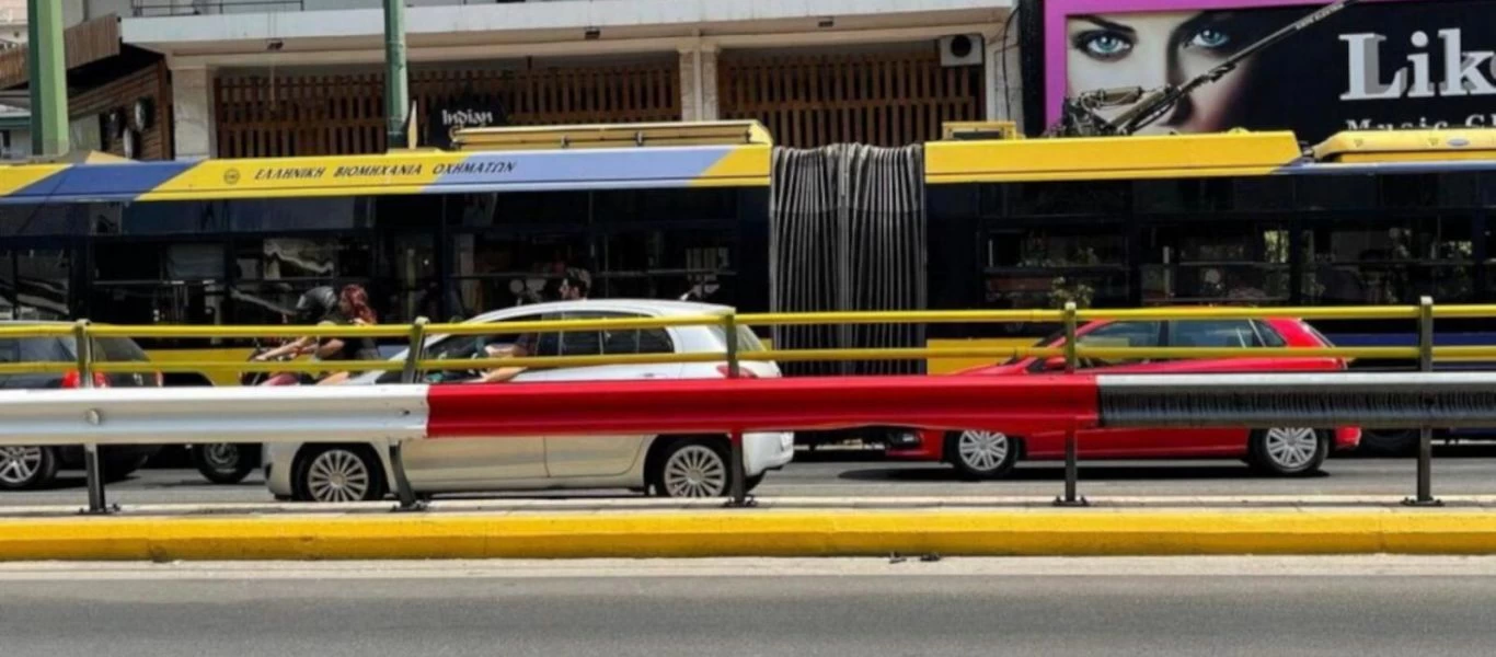 Χρωματιστές μπαριέρες ασφαλείας τοποθετούνται στους δρόμους της Αττικής - Δείτε που χρησιμεύουν